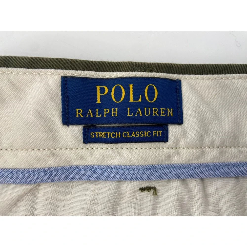 Polo Ralph Lauren Shorts Mens 34 Green Skull Stretch Classic Preppy Chino